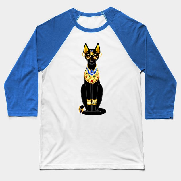 Cat Ancient Egypt Deity Sacred Animal 2 Baseball T-Shirt by BluedarkArt